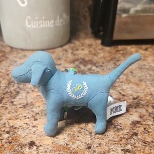 PINK Victoria's Secret Teal Dog Plush Keychain